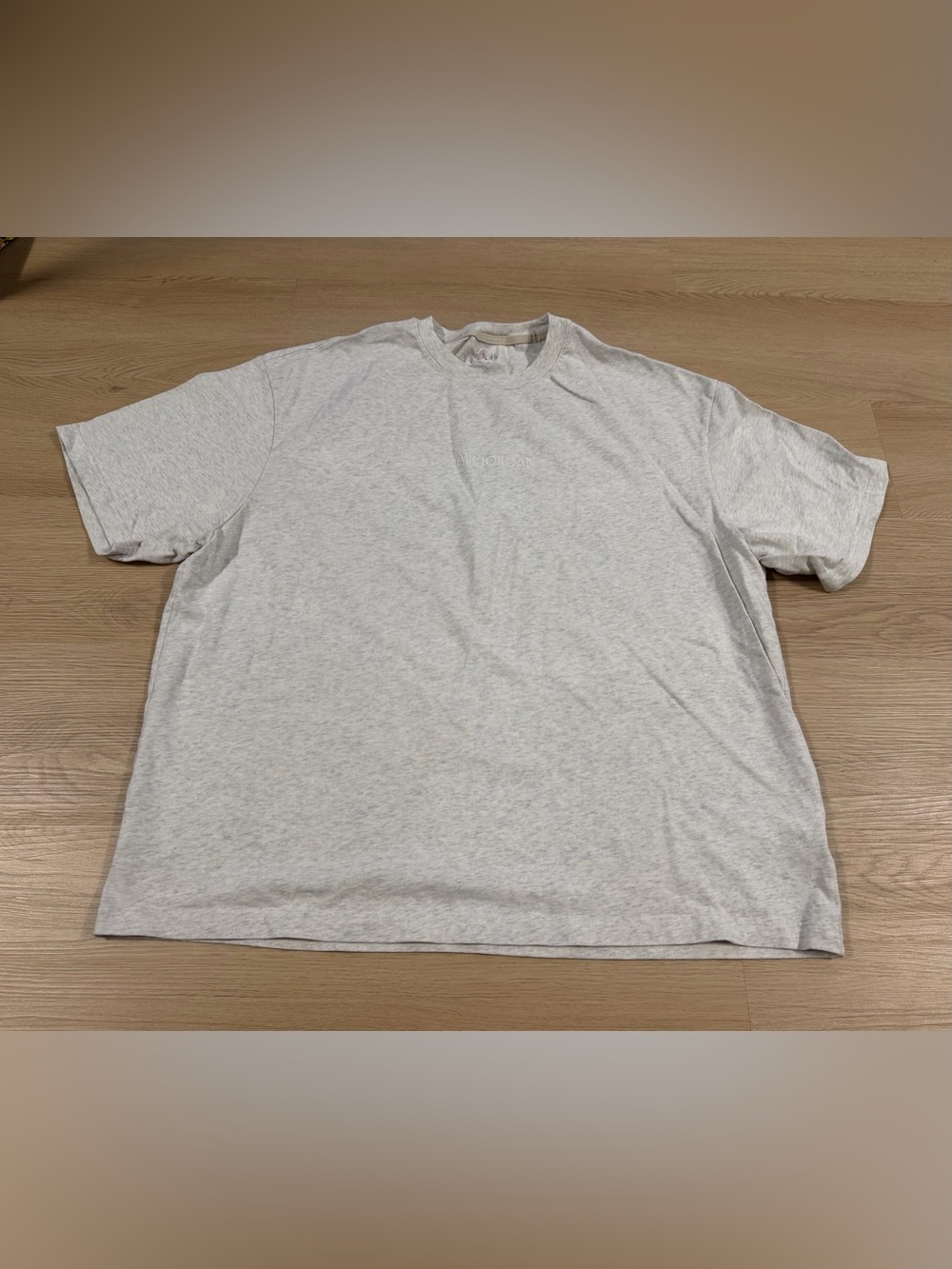 Nike Air Jordan Wordmark T-Shirt Top Tee Oatmeal Heather Size 2XL FJ1969-141